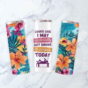 20oz Funny Adult Humor Tropical Floral Vibrant Stainless Steel Tumbler